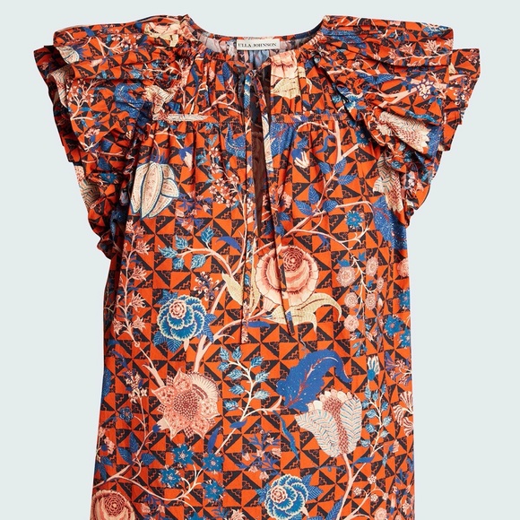 Ulla Johnson Liv Hibiscus Floral Print Top Blouse NWT US4 - Picture 2 of 10